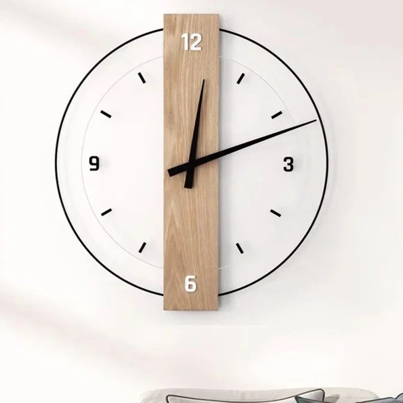 Round Wooden Wall Clock with Roman Numerals | Ravio