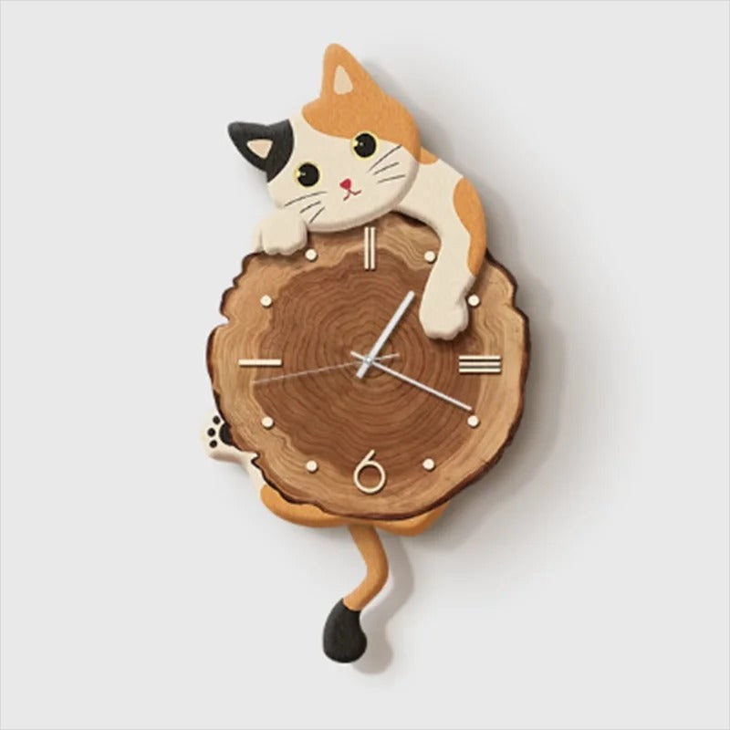 Black Cat Pendulum Wall Clock | Neko