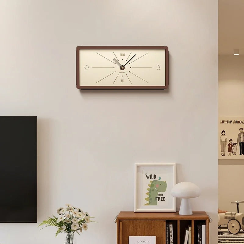 Vintage Rectangular Wood Wall Clock | Lineo