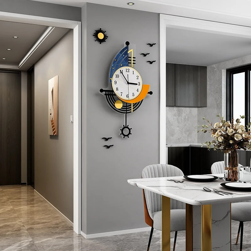 Colourful Geometric Design Wall Clock | Bauvo