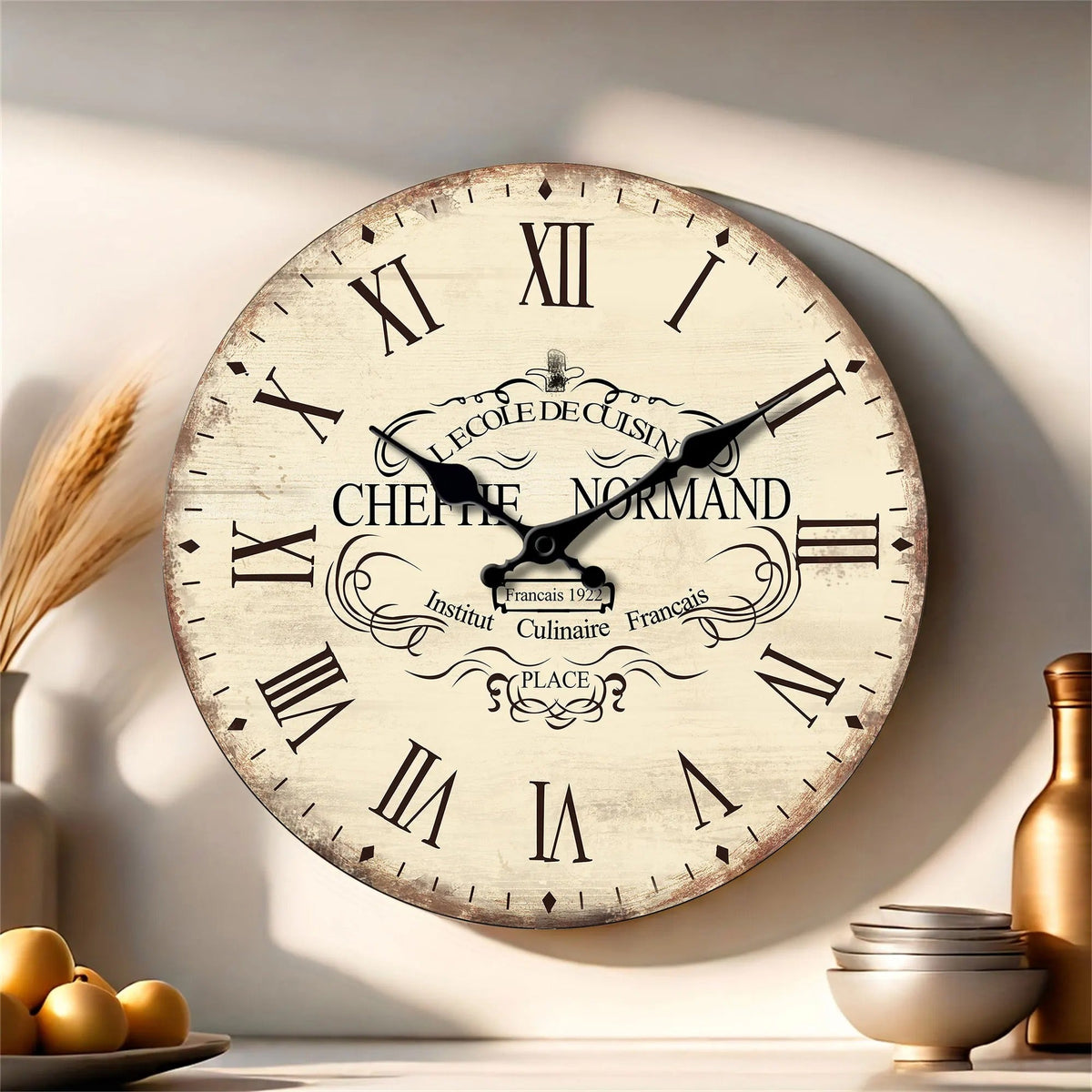 Vintage Country Kitchen Wall Clock | Bistro