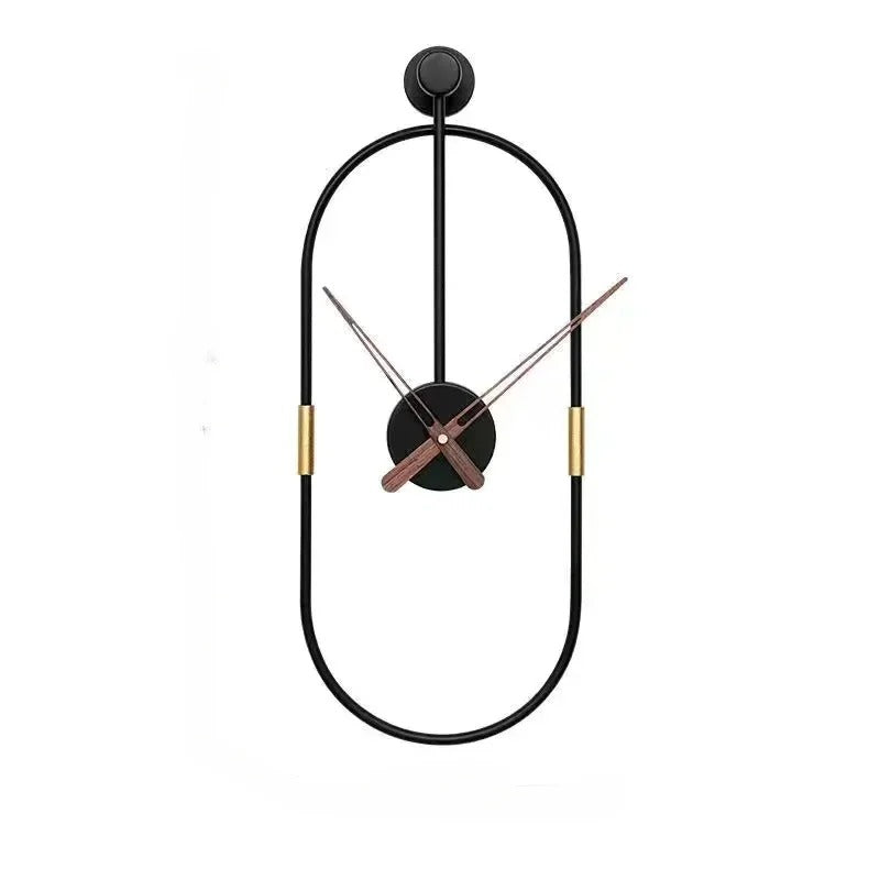 Oval Black Metal Wall Clock | Ovalo