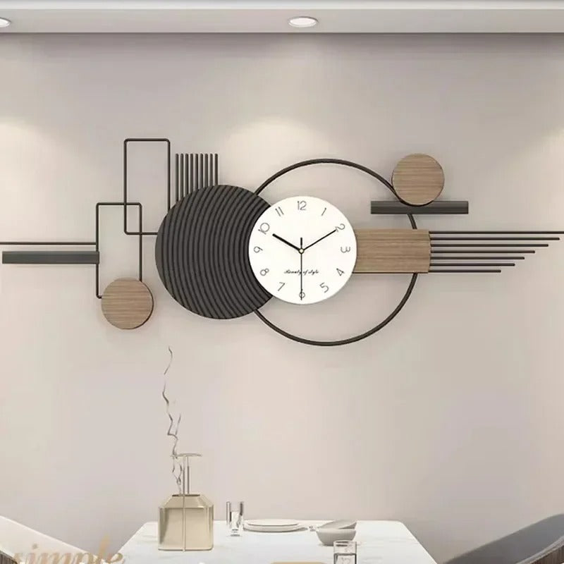 Geometric Metal & Wood Wall Clock | Geova