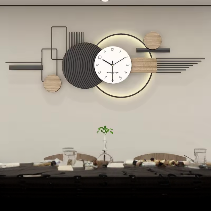 Geometric Metal & Wood Wall Clock | Geova