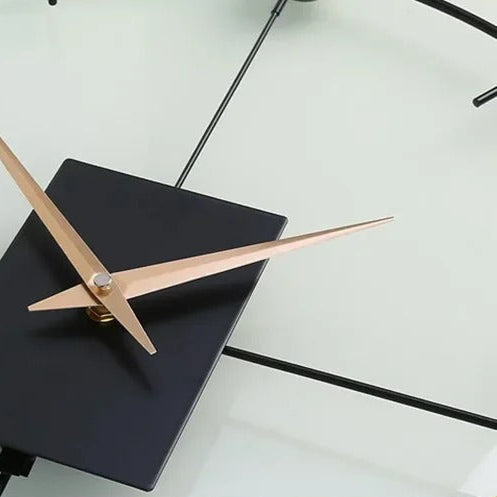 Black Metal Wall Clock with Gold Pendulum | Navio