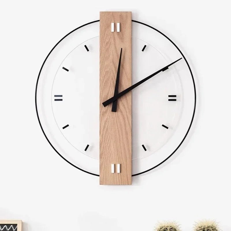 Round Wooden Wall Clock with Roman Numerals | Ravio