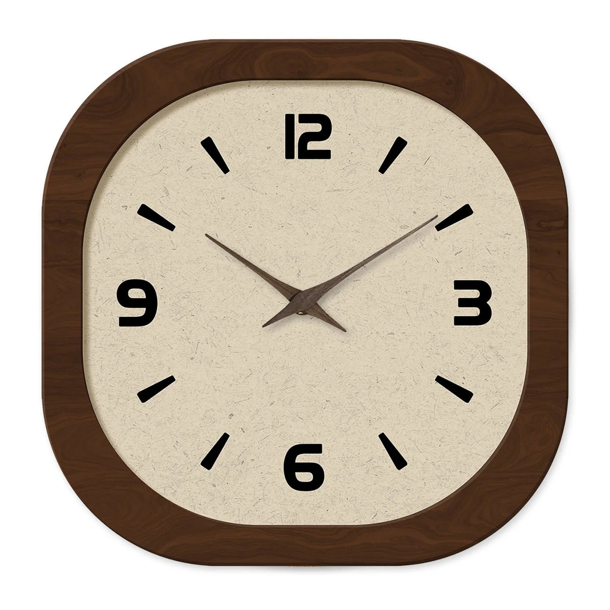 Vintage Rounded-Square Wooden Wall Clock | Roven
