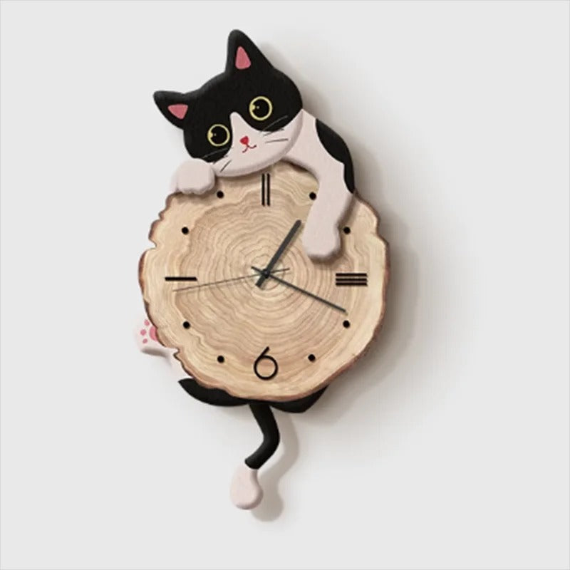 Black Cat Pendulum Wall Clock | Neko