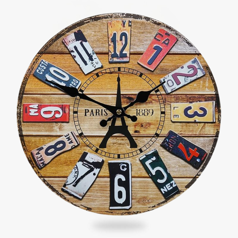 Vintage Paris Number Plate Wall Clock | Plako