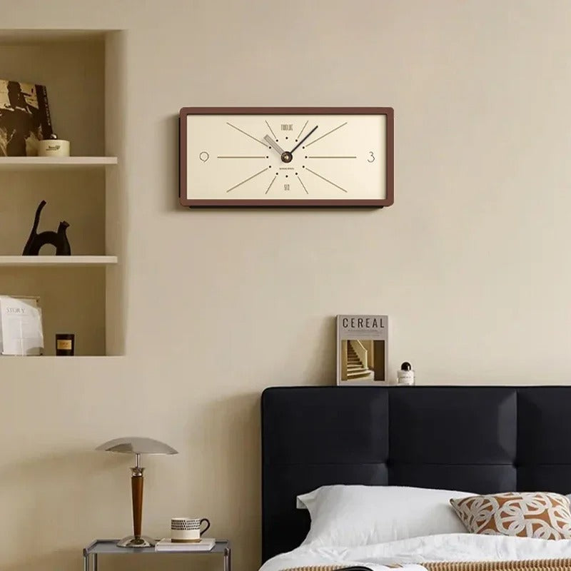 Vintage Rectangular Wood Wall Clock | Lineo