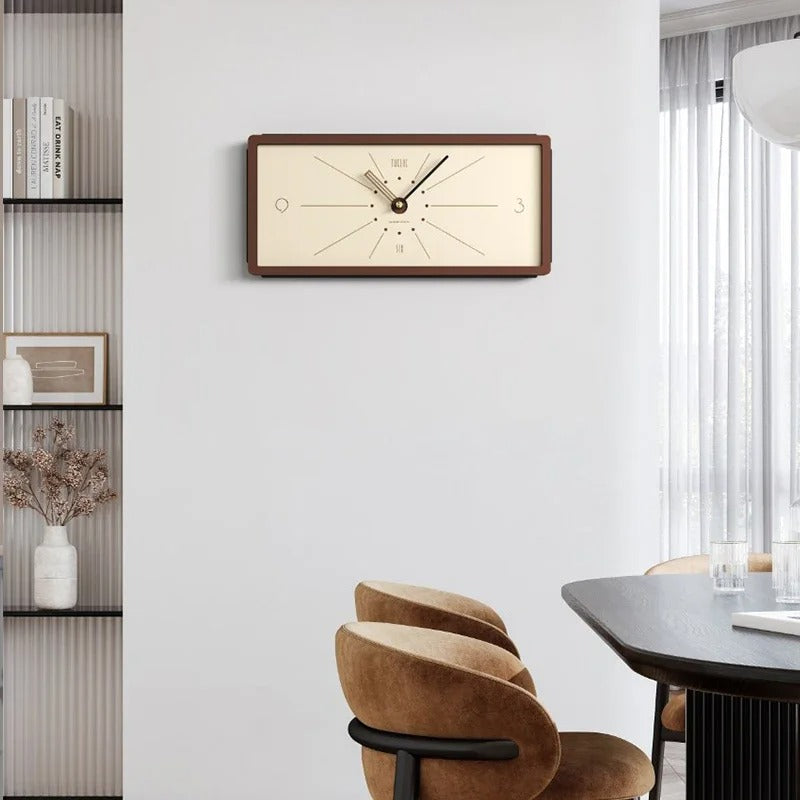 Vintage Rectangular Wood Wall Clock | Lineo