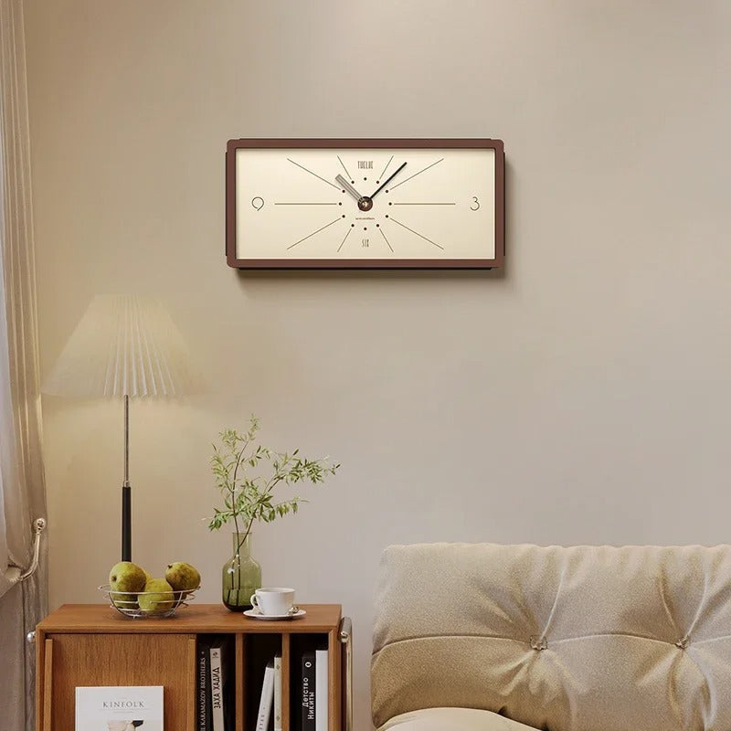 Vintage Rectangular Wood Wall Clock | Lineo