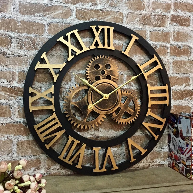 Roman Numeral Gears Wall Clock | Galdo