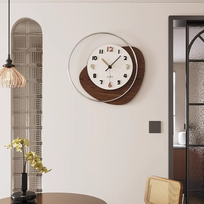 Modern Wood & Metal Wall Clock | Orva