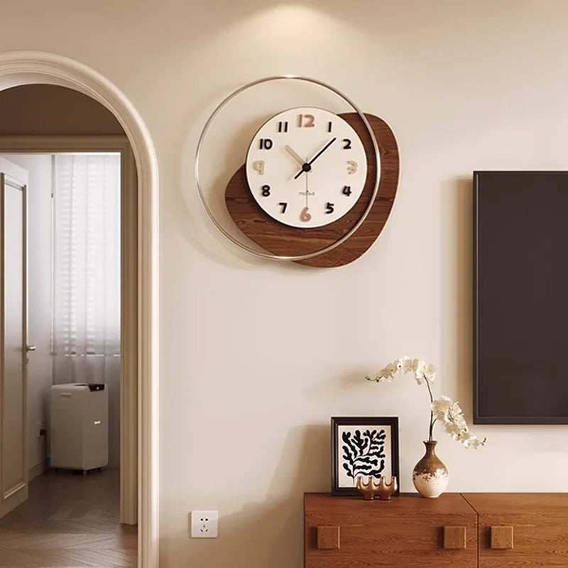 Modern Wood & Metal Wall Clock | Orva