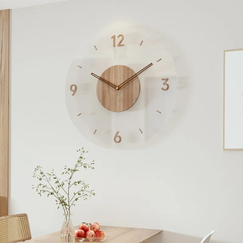 Transparent Wooden Wall Clock | Claro