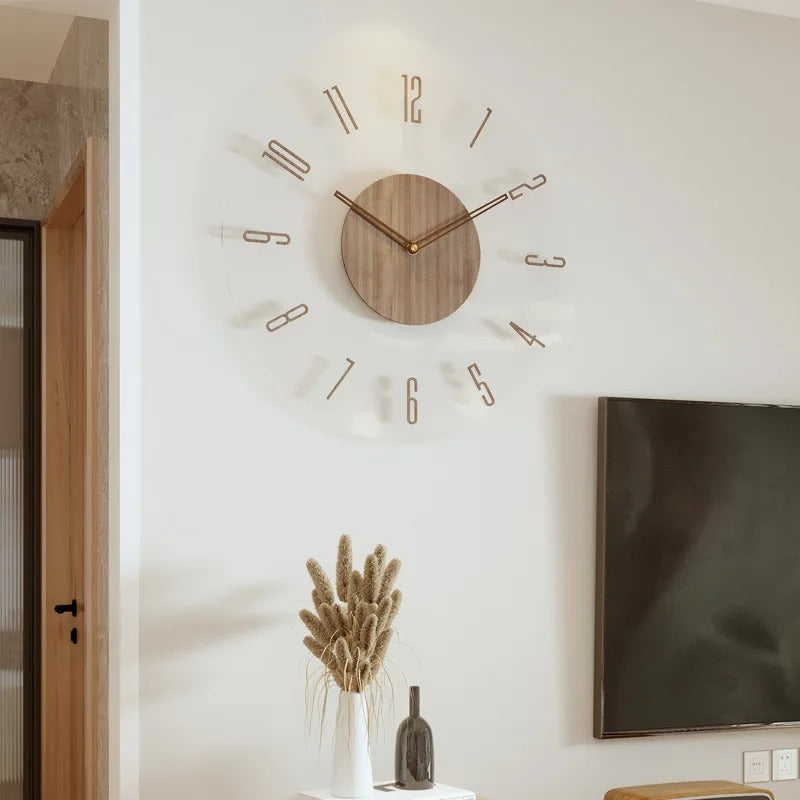 Transparent Wooden Wall Clock | Claro