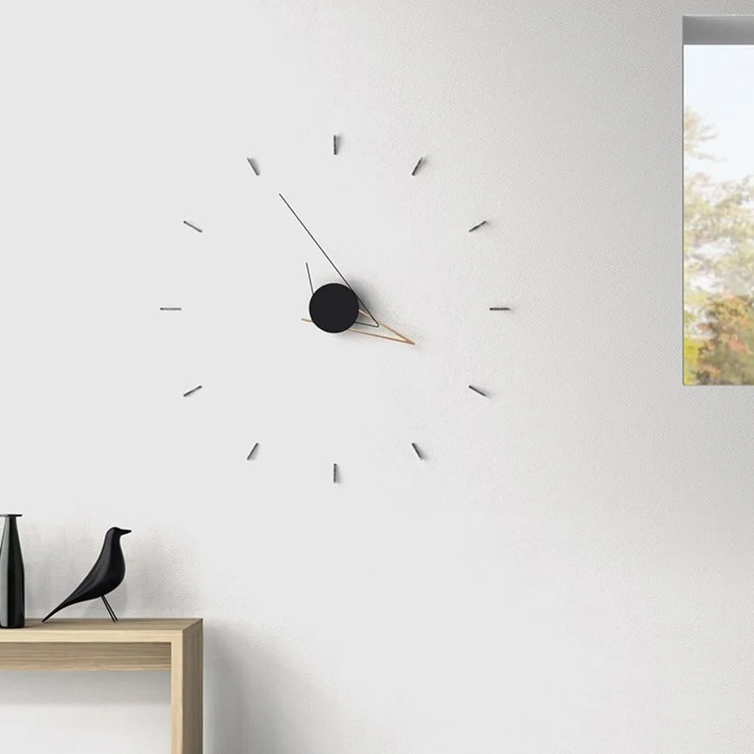 Minimalist frameless wall clock | Vael