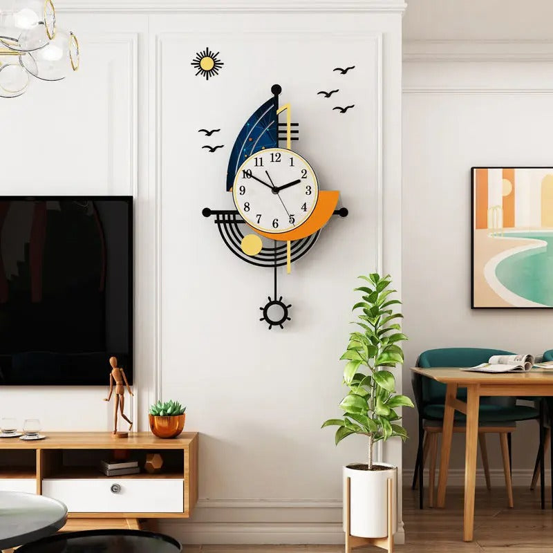 Colourful Geometric Design Wall Clock | Bauvo