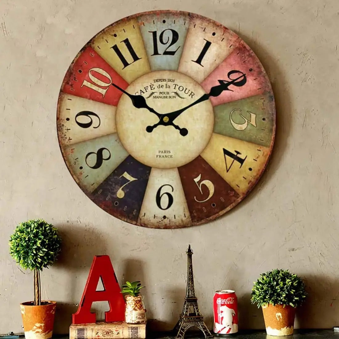 Colourful vintage Paris wall clock | Pario