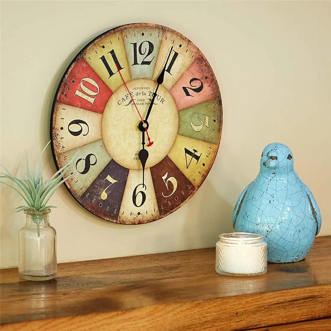 Colourful vintage Paris wall clock | Pario