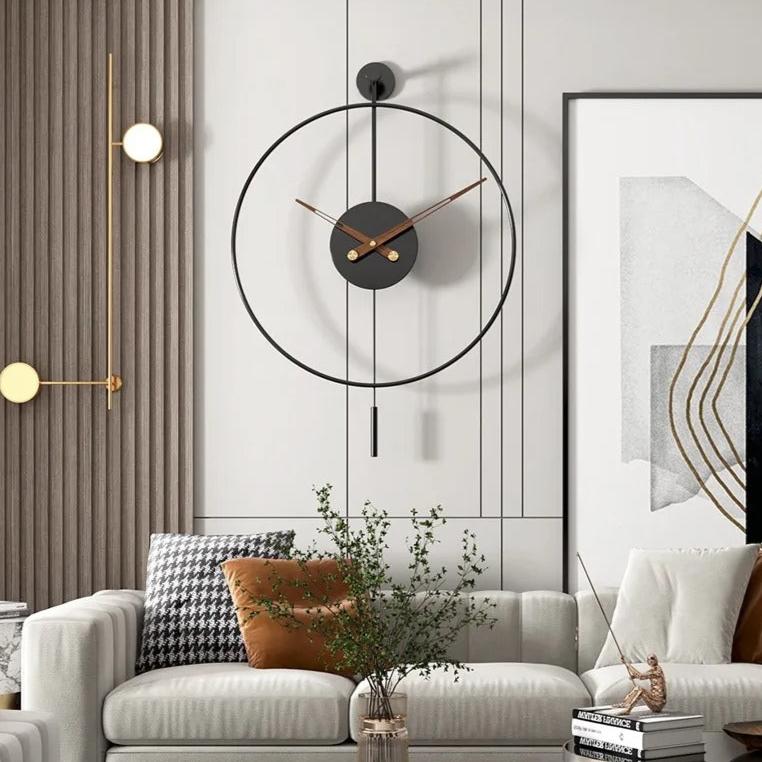Minimalist Black Metal Wall Clock | Keiro